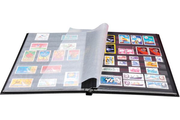 EXACOMPTA Briefmarkenalbum 22.5x30.5cm 25130E Schwarz 16 Seiten