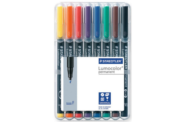 STAEDTLER Lumocolor permanent F 318 WP8 8 Farben ass.