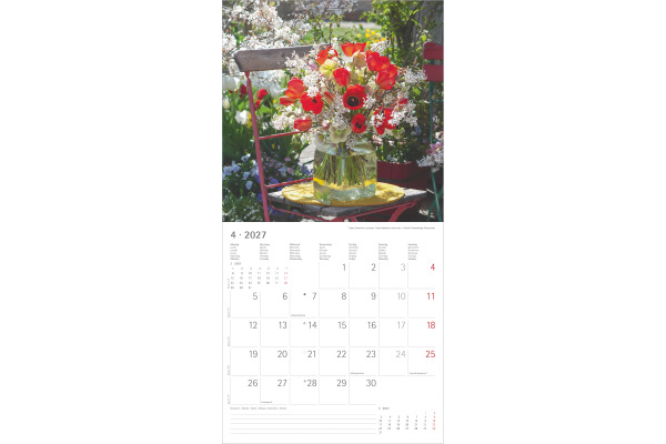 ALPHA EDI Bildkalender 2027 161064 Blumenträume ML 30x30cm