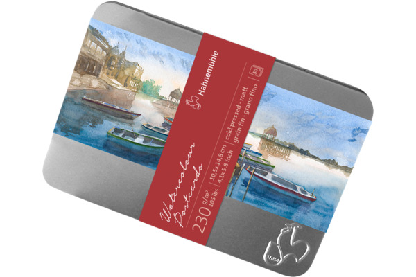 HAHNEMÜHL Aquarell Postcards 10x15cm 10650150 weiss, 230g 30 Blatt