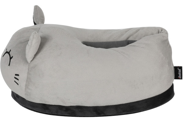 I-TOTAL Plüsch-Hausschuhe 30x19x18cm XL2845 Grey Cat