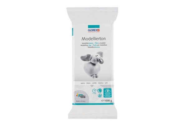 GLOREX Modellierton 1kg 61780712 weiss, lufthärtend