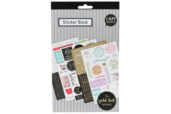 I AM CREA Stickerbook 4087.473 Sprüche, 5 Blatt