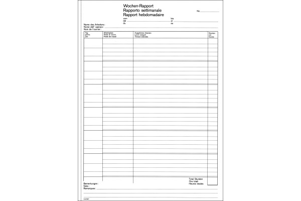 FAVORIT Wochen-Rapport D/F/I A4 400 weiss 100 Blatt
