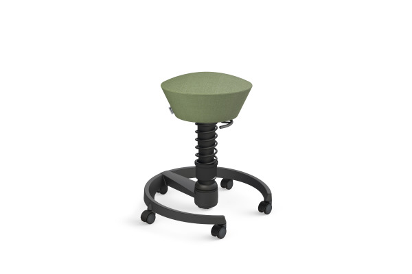 AERIS Sitzhocker Swopper 102HBSTBK schwarz/grün, mit Rollen