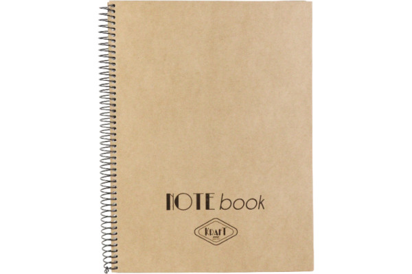 ANCOR Spiralbuch Hardcover A5 114829 Kraft, kariert 80 Blatt