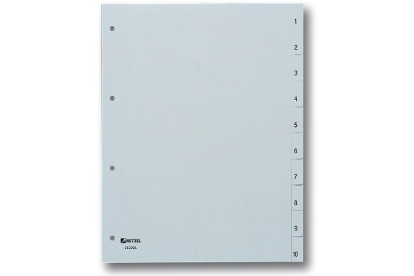 HETZEL Register PP A4 25270481 grau 1-10