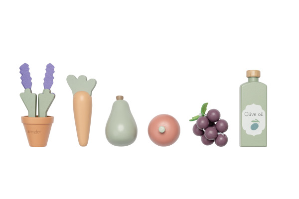 JABADABAD Marktstand mini 31x25x36cm W7283 Lebensmittel 18-teilig