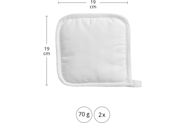 I AM CREA Topflappen 19x19cm 1212.66 weiss 2 Stück