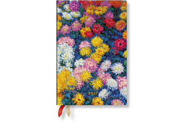 PAPERBLAN Agenda Chrysanthèm. Monet 2027 DF2042-5 1W/2S HOR Mini HC FR 9.5x14cm
