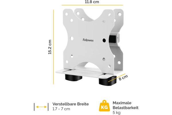 FELLOWES Vesa Thin Client Halterung 100136874 Weiss