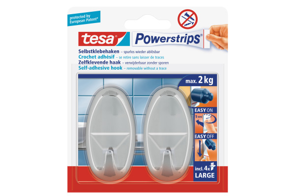 TESA Powerstrips Haken L 580500001 chrom
