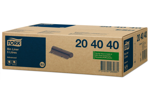 TORK Abfallsäcke B3 5lt 204040 schwarz, 32,5 x 40cm 50 Stk.