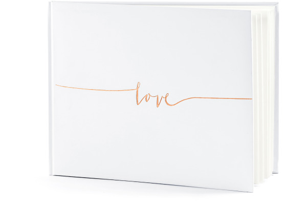 PARTYDECO Gästebuch 24x18.5cm KWAP59 weiss-gold 44 Seiten