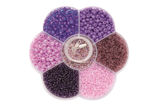 GLOREX Perlen Mix 61631015 lila assortiert