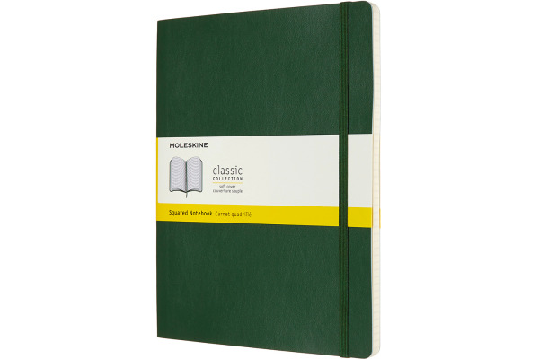 MOLESKINE Notizbuch Classic SC XL 853600073 grün, kariert 5mm 192 Blatt