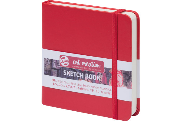 TALENS Skizzenbuch 12x12cm 9314204M rot 80 Seiten