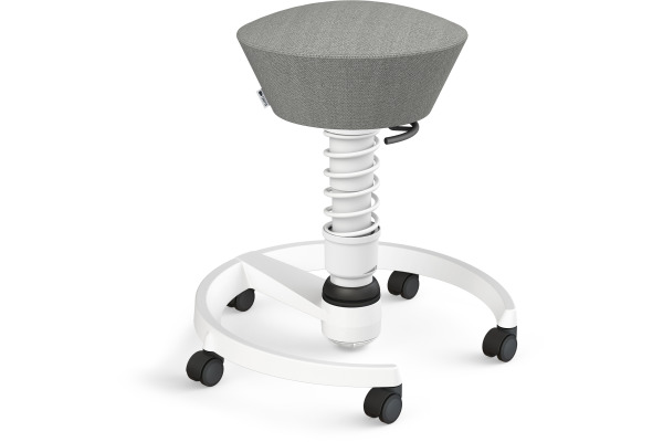 AERIS Sitzhocker Swopper 102HBSTWH grau/weiss mit Rollen