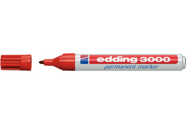 EDDING Permanent Marker 3000 1.5-3mm 3000-2 rot, 10 Stück