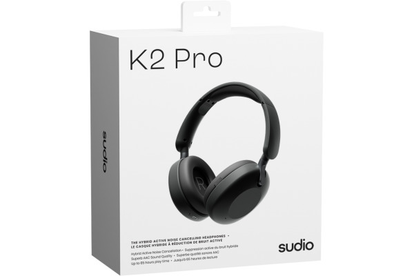 SUDIO Over-ear ANC Headphones K2PROBLK K2 Pro, Black, Wireless