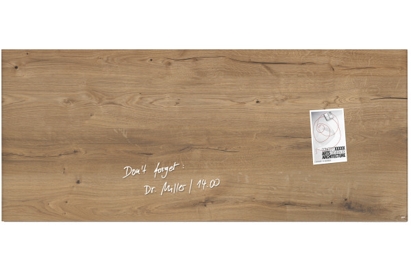 SIGEL Glas-Magnetboard GL247 Natural-Wood 1300x550x15 mm