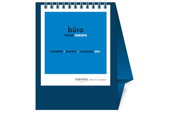 NOVOS Tischkalender Europa 2027 500046 1M/1S dunkelblau ML 11.5x14cm