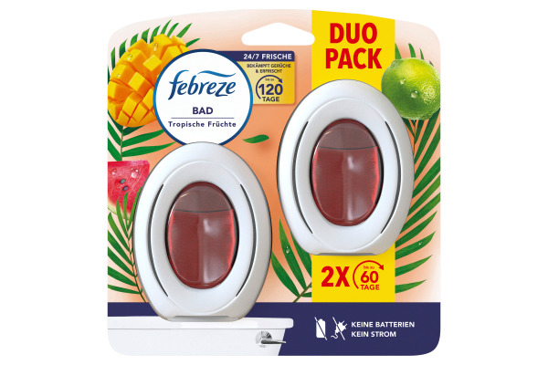 FEBREZE Bad Lufterfrischer 972115 Tropische Früchte 2x8ml