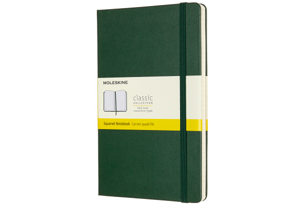 MOLESKINE Notizbuch Classic HC Large 647629087 grün, kariert 5mm 240 Blatt