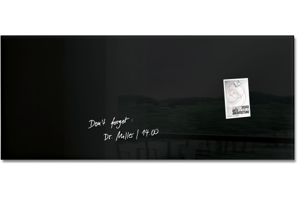 SIGEL Glas-Magnetboard GL240 schwarz 1300x550x15mm