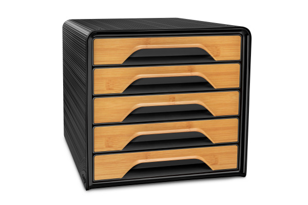 CEP Schubladenbox Smoove Silva 7-111 schwarz/bambus 5 Schubl.