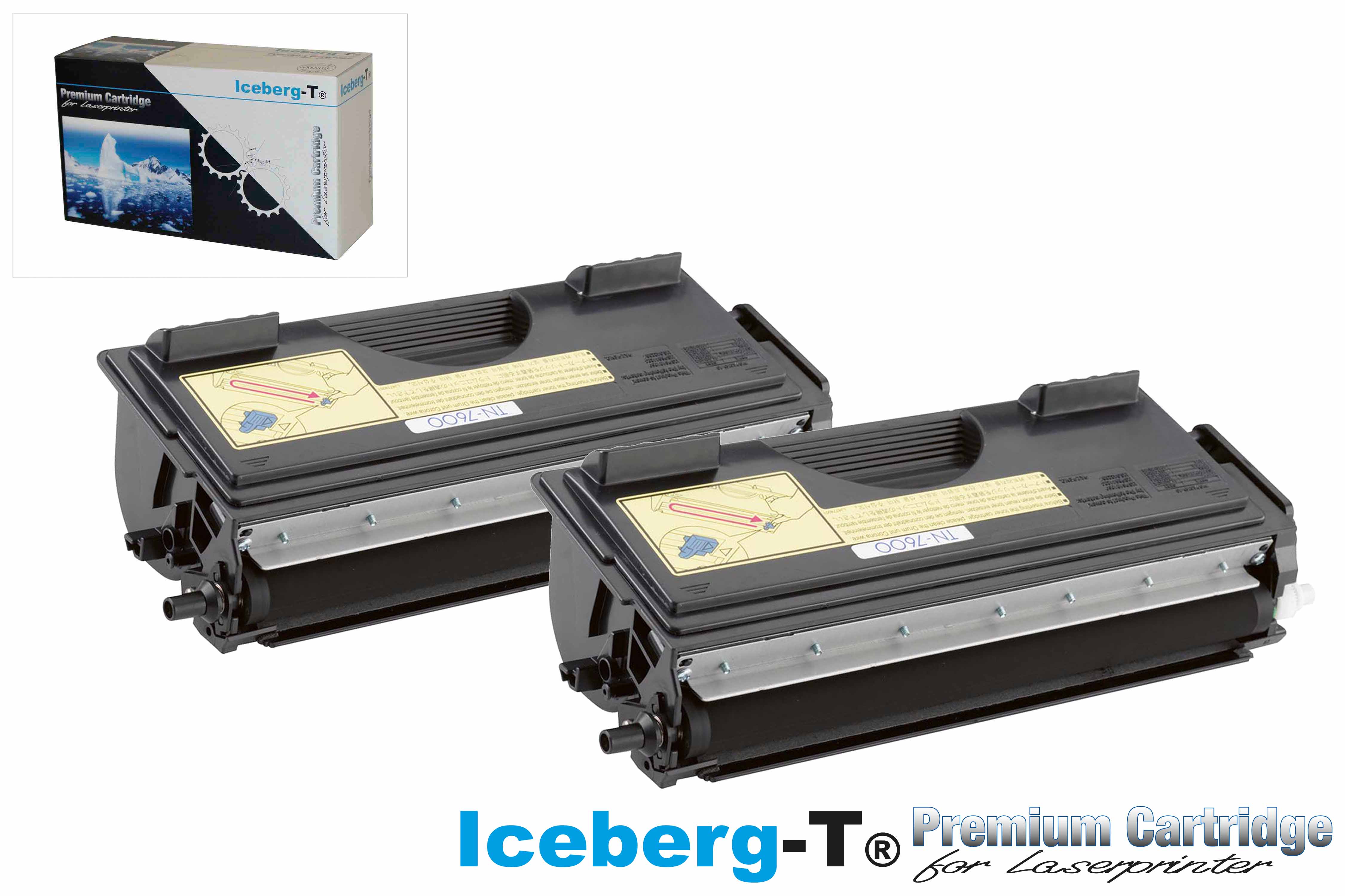 Iceberg-T Toner TN-7600 DuoPack 2 Stück à 6'500 Seiten, schwarz