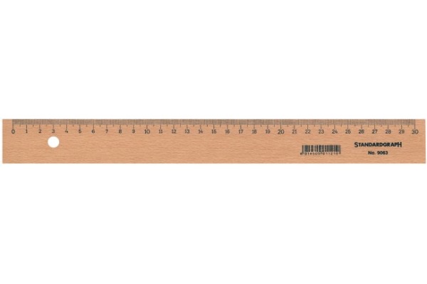 DUX Holzlineal 30cm 9063 unlackiert