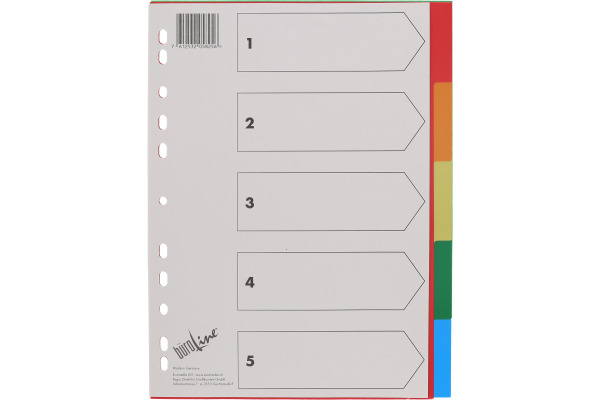 BÜROLINE Register PP A4 40980 multicolor 5-teilig