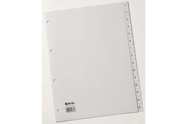 HETZEL Register PP A4 25615481 grau 1-15