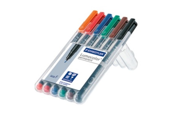 STAEDTLER Lumocolor permanent F 318-WP6 6 Farben ass.