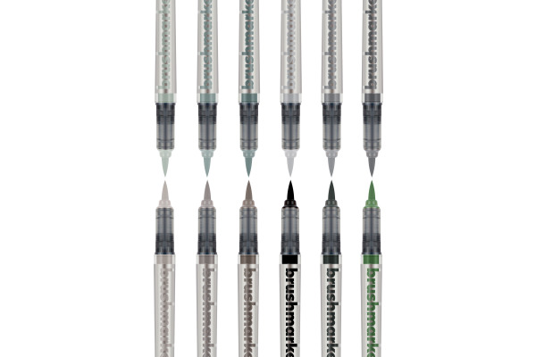 KARIN Brush Marker PRO 27C6 Grey colours 12 Stück