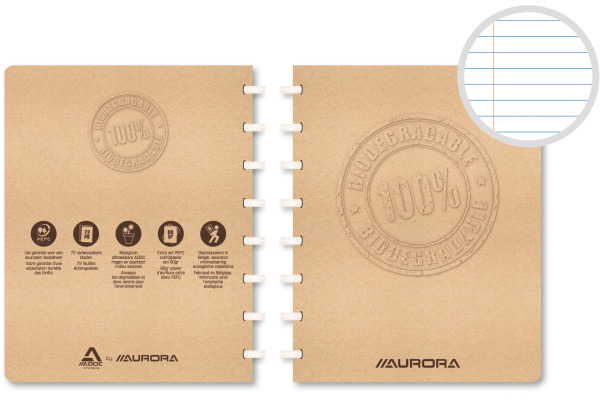 ADOC Spiralbuch BIO A5 3011.150 braun, liniert 72 Blatt