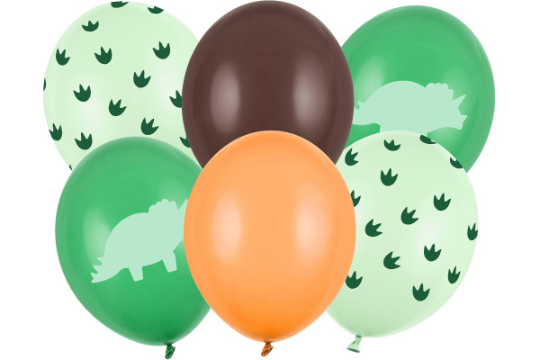 PARTYDECO Ballons 30cm SB14P-335 Dinoaurier 6 Stück
