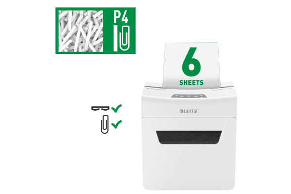 LEITZ Aktenvernichter IQ Protect 80900000 6X, P-4, 10lt