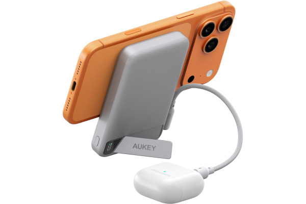 AUKEY MagFusion PB Vista 10KmAh PB-MS20 15W, Wireless, Silver-White
