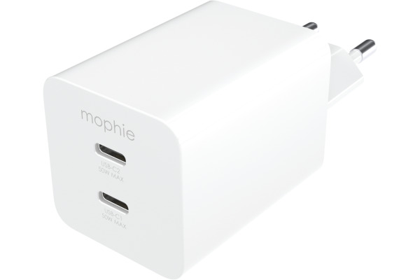 MOPHIE Essentials Power Adapter 409911854 Dual USB-C-50W, PD, White