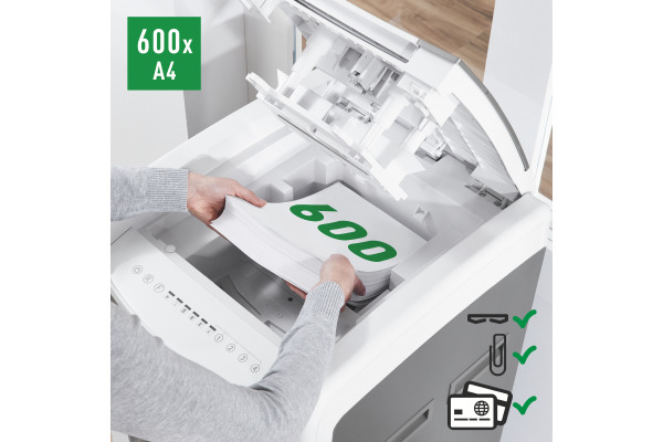 LEITZ Aktenvernichter IQ AF 80172000 Office Pro 600, P-4, 110lt
