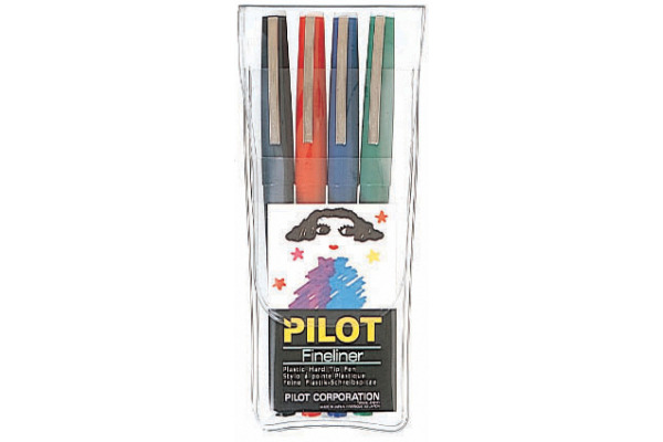 PILOT Fineliner 0,4mm SW-PPF-S4 4 Farben Etui