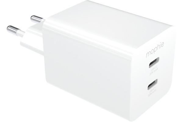 MOPHIE Essentials Power Adapter 409911854 Dual USB-C-50W, PD, White