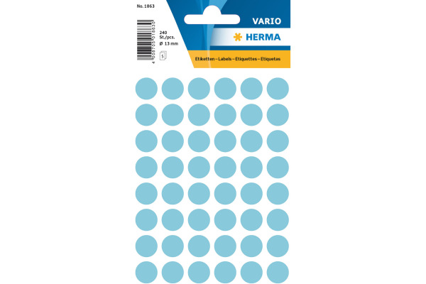 HERMA Markierungspunkte 13mm 1863 blau 240 Stück