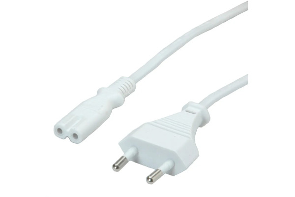 VALUE Netzkabel White 19.99.209 Euro-Flach auf C7 Buchse 1.8m