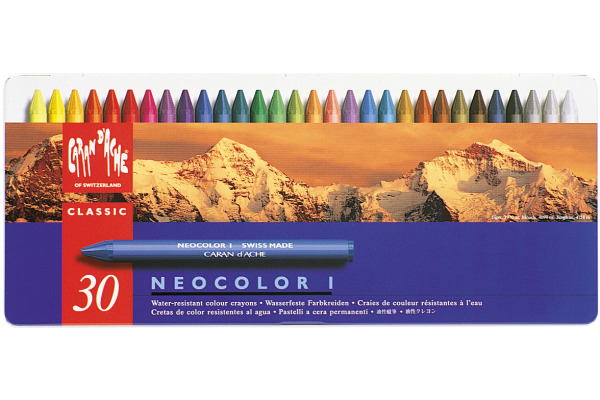 CARAN D'A Wachsmalkreide Neocolor 1 7000.330 30 Farben Metallbox