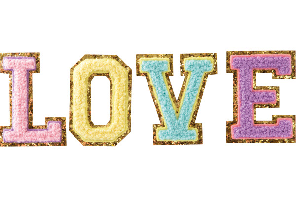 I AM CREA Iron-On Patch 1214.14 Love 3 Stück