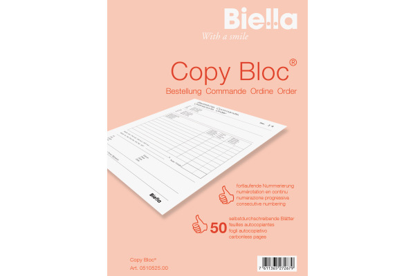 BIELLA Bestellschein COPY-BLOC D/F A5 51052500U selbstdurchschreib. 50x2 Blatt