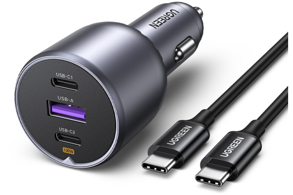 UGREEN Fast Car Charger 130W 3-Port 35025 2x USB-C, 1x USB-A